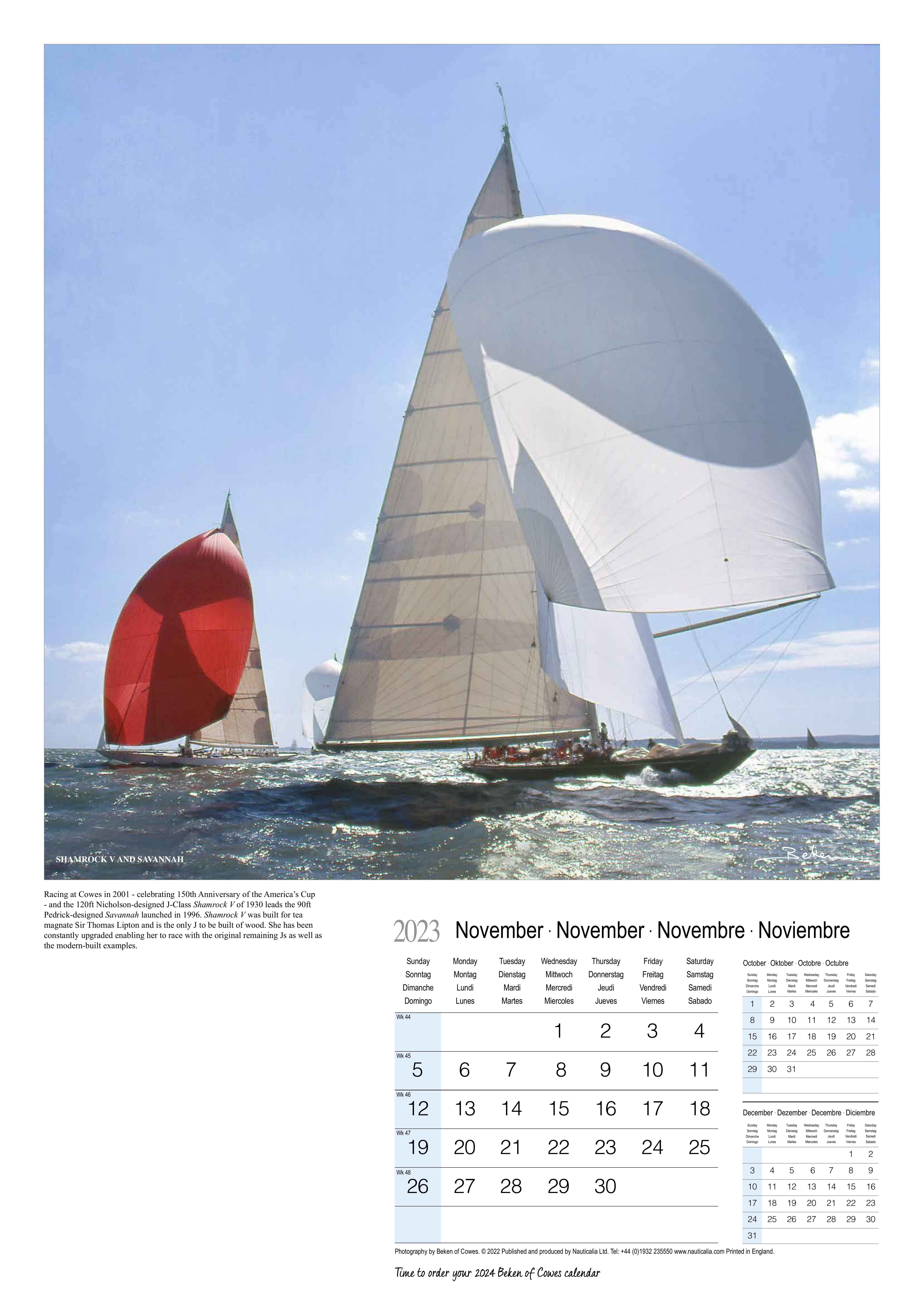 Calendar Beauty Of Sail Beken of Cowes Marine Photography